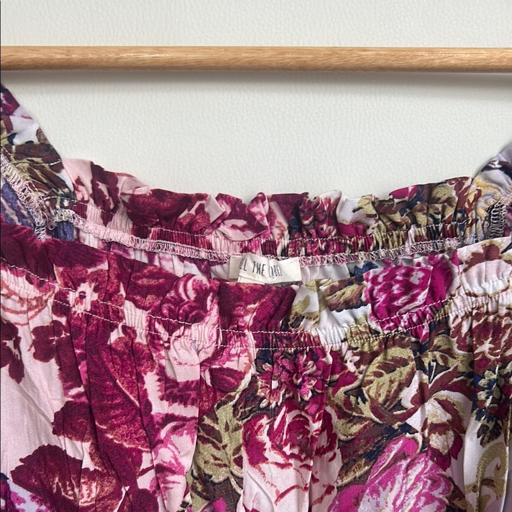 Abel the Label Anthropologie Floral Cropped Cottagecore Off Shoulders Top Size S - Picture 5 of 10